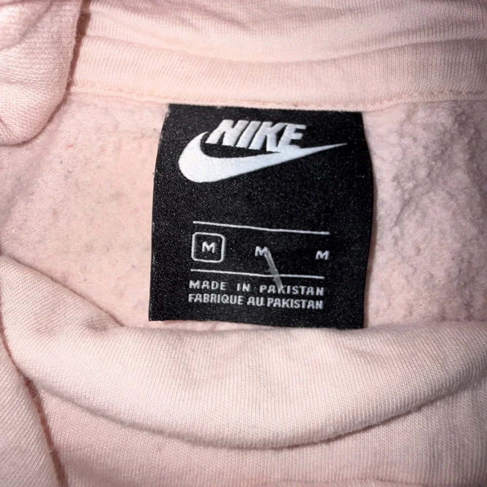 Nike Sportswear Funnel Neck Hoodie Pink Pullover Fleece Logo Mens Medium